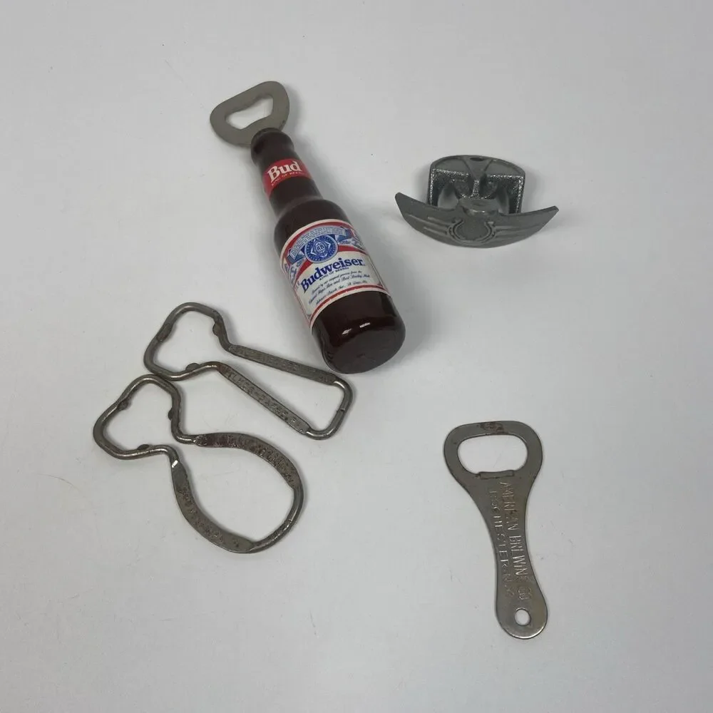 Vintage Lot Of Bottle Openers Budweiser Stegmaier Apollo And Marlboro Lot Of 5